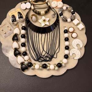 Vintage Black & White Jewelry Lot